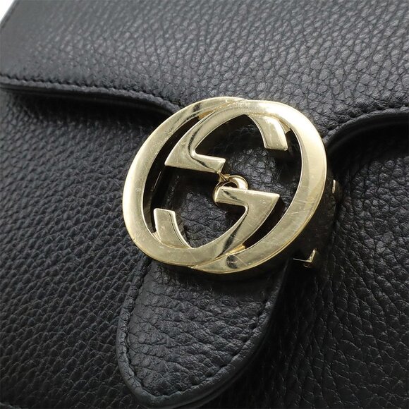 GUCCI Black Leather Shoulder Bag - Picture 7 of 9
